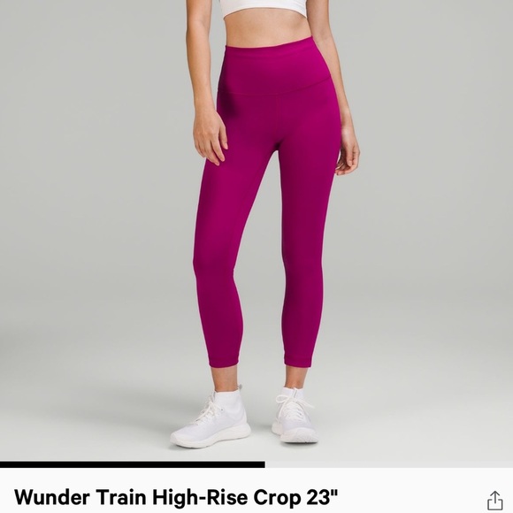 NWT lululemon wunder train high rise crop 23” magenta purple - Picture 1 of 4